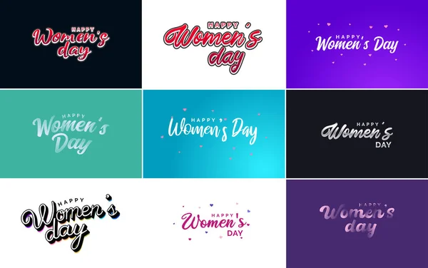 Abstract Happy Women Day Logo Women Face Love Vector Design — Vector de stock