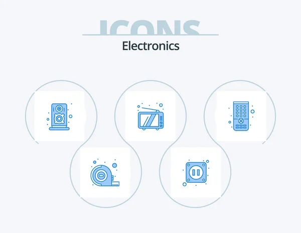 Elettronica Blue Icon Pack Icona Design Altoparlante Telecomando Dispositivo — Vettoriale Stock