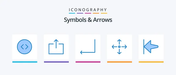 Symbols Arrows Blue Icon Pack Including Enter Start Arrow Creative — Image vectorielle