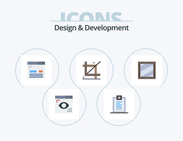 Conception Développement Flat Icon Pack Icon Design Design Codage Design — Image vectorielle