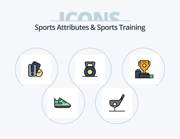 Sports Atributes Sports Training Line Filled Icon Pack Icon Design — Stock Vector
