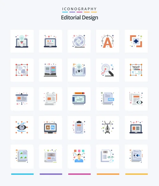 Creative Editorial Design Flat Icon Pack Divide Connect Camera Write — Stock vektor
