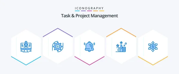 Task Project Management Blue Icon Pack Including Arrow Communication Money — Stock Vector