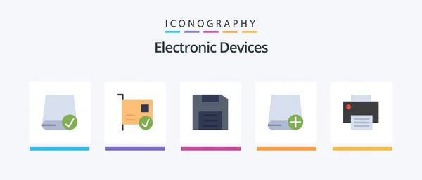 Devices Flat Icon Pack Including Devices Add Devices Gadget Disc — Wektor stockowy