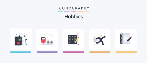 Hobbies Flat Icon Pack Including Note Book Hobby Hobbies Hobbies — Stock Vector