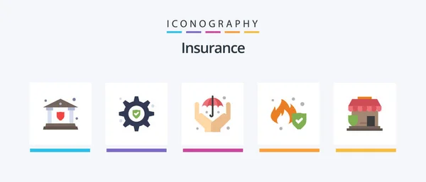 Insurance Flat Icon Pack Including Security Insurance Protection Service Creative — Stockvector