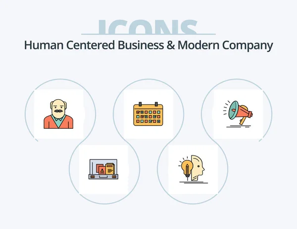 Human Centered Business Modern Company Line Filled Icon Pack Icon — Vector de stock