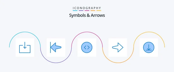 Symbols Arrows Blue Icon Pack Including Enlarge Download — Stockvector