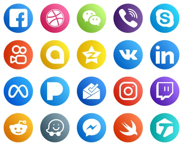 20 Social Media Icons for Your Business such as linkedin. tencent and google allo icons. Customizable and unique
