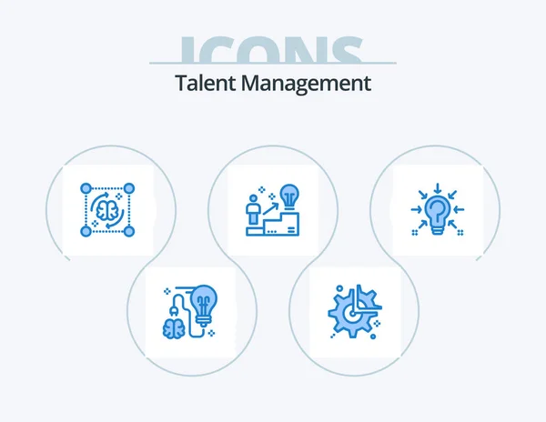 Talent Management Blue Icon Pack Ikon Design Användare Stege Avbrott — Stock vektor