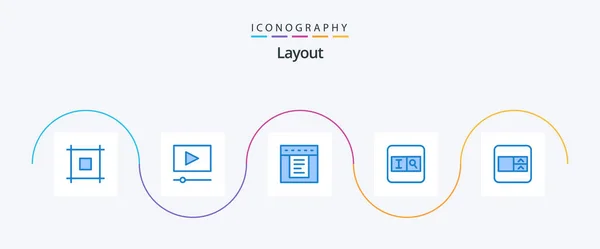 Layout Blue Icon Pack Including Web Wireframe Form — 图库矢量图片