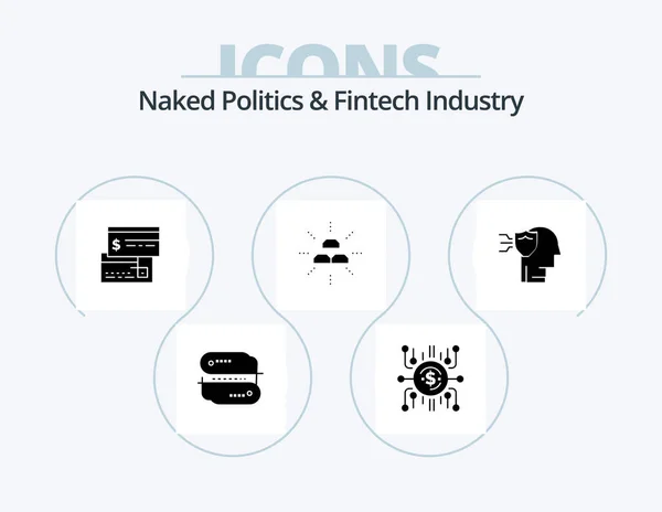Naked Politics Fintech Industry Glyph Icon Pack Icon Design Income — Stock Vector
