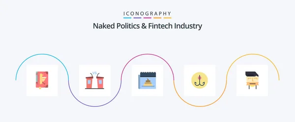 Naked Politics Fintech Industry Flat Icon Pack Including Hook Decoy — Stock Vector