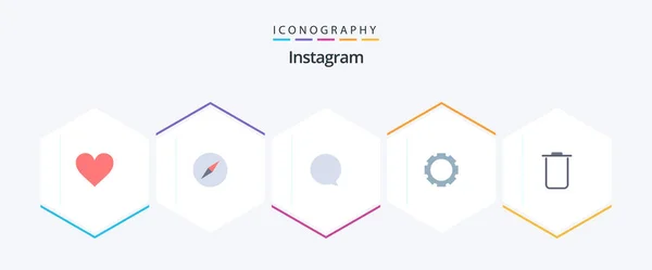 Instagram Flat Icon Pack Including Trash Instagram Sets Instagram — Vettoriale Stock