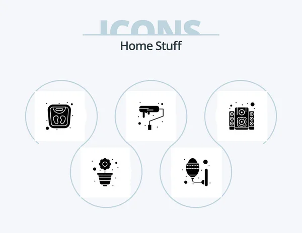 Home Stuff Glyph Icon Pack Icon Design Music System Weight — Archivo Imágenes Vectoriales