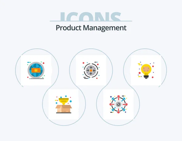 Product Management Flat Icon Pack Icon Design Creative Product Brand — Stock Vector