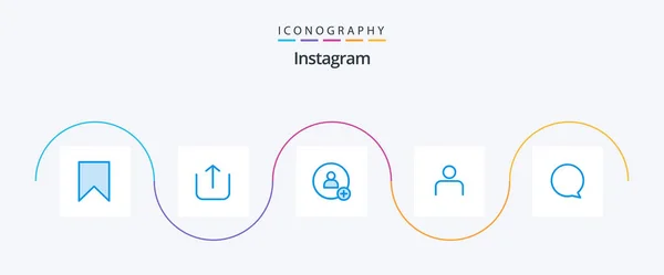 Instagram Blue Icon Pack Including Instagram User Add Sets People — Vettoriale Stock
