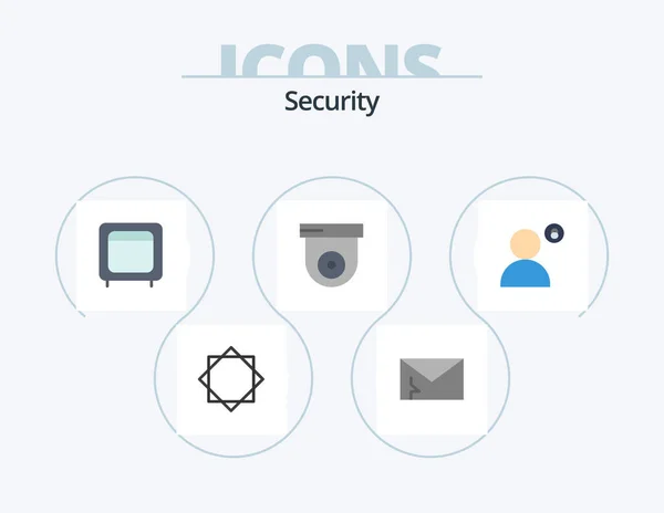 Security Flat Icon Pack Icon Design Account Dome Spam Camera — ストックベクタ