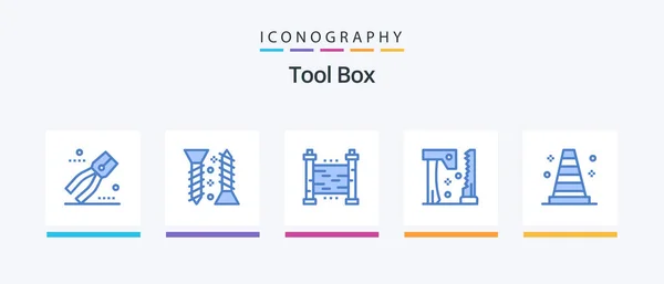 Tools Blue Icon Pack Including Tools Tools Fences Saw Creative — Stockvektor