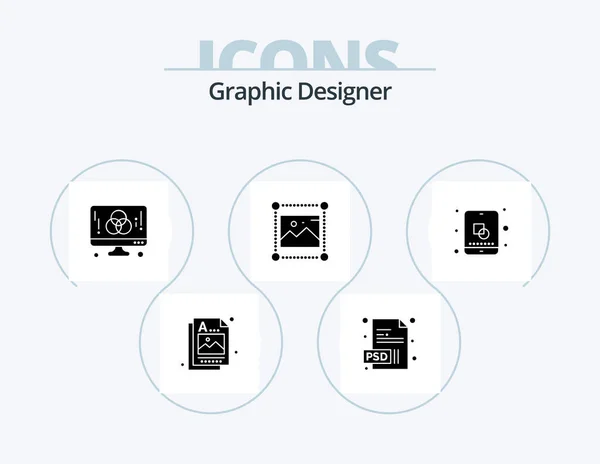 Graphic Designer Glyph Icon Pack Icon Design Design Graphics Designer — Wektor stockowy