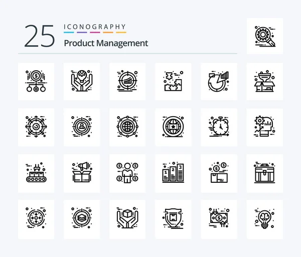 Product Management Line Icon Pack Including Customer Box Product Strategy — Stock Vector