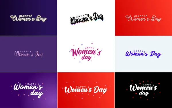 Abstract Happy Women Day Logo Love Vector Logo Design Shades — Stock Vector