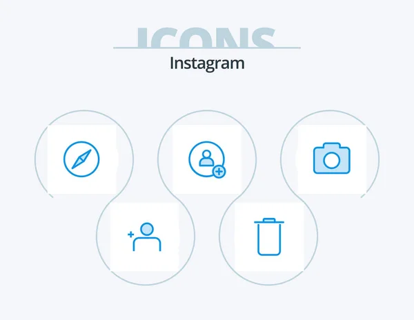 Instagram Blue Icon Pack Icon Design Navigation Image Instagram — Vettoriale Stock