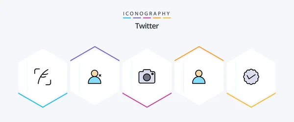 Twitter Filledline Icon Pack Including Social Media Image Chat Mane — Vettoriale Stock