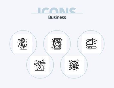 Business Line Icon Pack 5 Icon Design. service. premium. relax. label. market