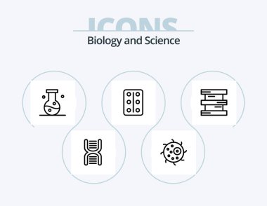 Biology Line Icon Pack 5 Icon Design. experiment. chemistry. xray. biology. medicine