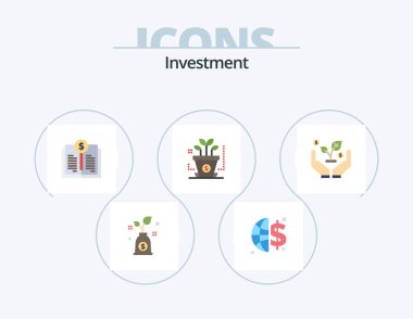 Investment Flat Icon Pack 5 Icon Design. . investment. investing. invest. startup