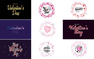 Love word art design with a heart-shaped background and a bokeh effect