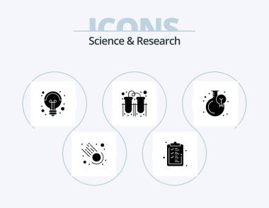 Science Glyph Icon Pack 5 Icon Design. blub. growth. science. connection. laboratory