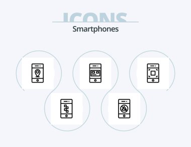 Smartphones Line Icon Pack 5 Icon Design. people. smartphone. technology. mobile. sport