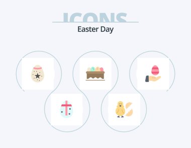 Easter Flat Icon Pack 5 Icon Design. egg. egg. happy. easter. egg