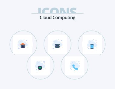 Cloud Computing Flat Icon Pack 5 Icon Design. device. android. storage. cloud