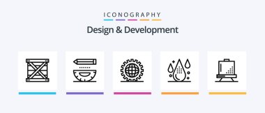 Design and Development Line 5 Icon Pack Including design. cartridge. programing. programing. development. Creative Icons Design