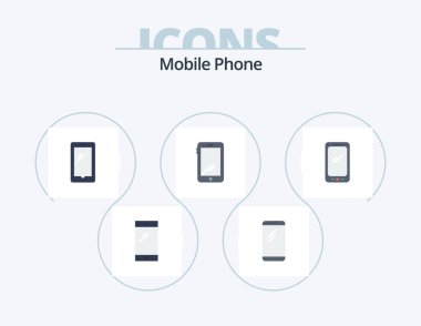 Mobile Phone Flat Icon Pack 5 Icon Design. .