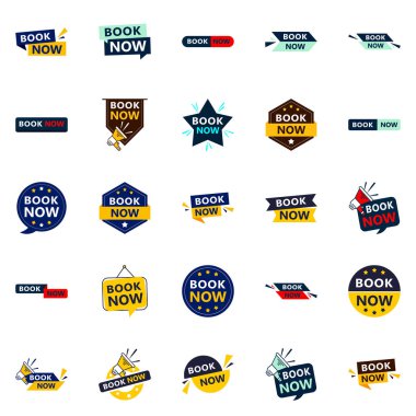 Promote Your Products or Services in Style with Our Pack of 25 Book Now Banners