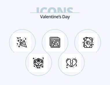 Valentines Day Line Icon Pack 5 Icon Design. fly. underwear. briefcase. underpants. clothing