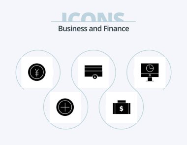 Finance Glyph Icon Pack 5 Icon Design. . money. dollar. graph. computer