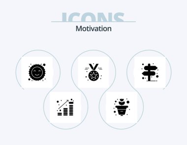 Motivation Glyph Icon Pack 5 Icon Design. pointer. direction. cookie. medal. badge