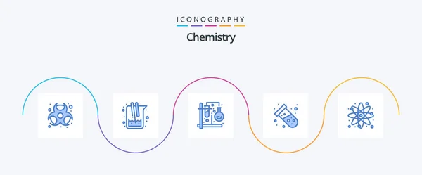 Chemistry Blue Icon Pack Including Atom Test Lab Science Formula — Stock vektor