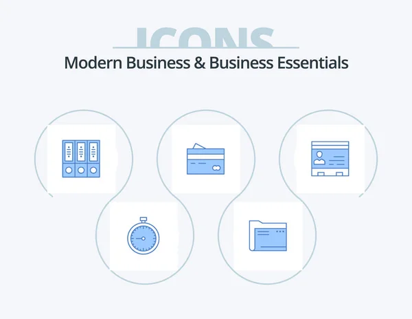Modern Business Business Essentials Blue Icon Pack Icon Design Database — Image vectorielle