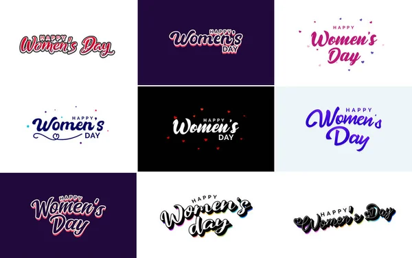 Abstract Happy Women Day Logo Woman Face Love Vector Design — Stockvektor