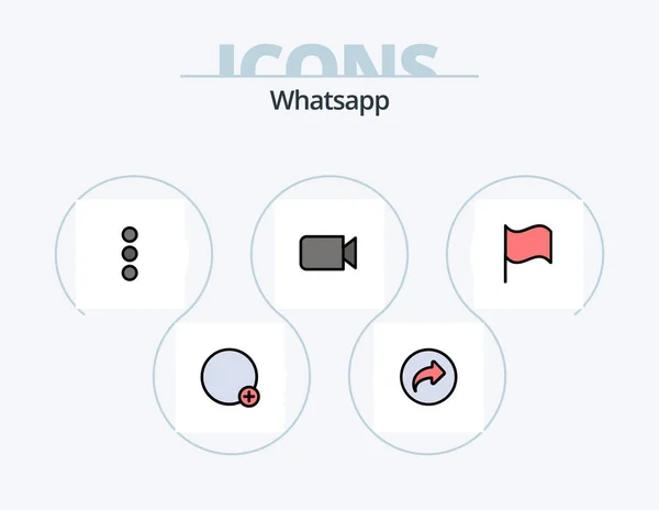 Whatsapp Line Filled Icon Pack Icon Design Tea Earphone Basic — Wektor stockowy