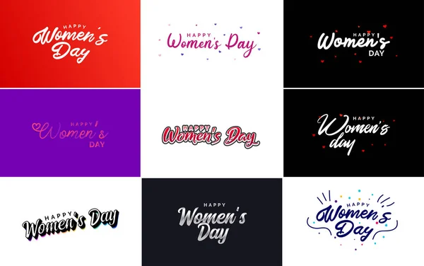 Abstract Happy Women Day Logo Women Face Love Vector Design — Stock vektor
