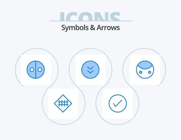 Symbols Arrows Blue Icon Pack Icon Design Download Circle Okay — Vettoriale Stock