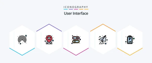 User Interface Filledline Icon Pack Including User User Interface Plane — 图库矢量图片