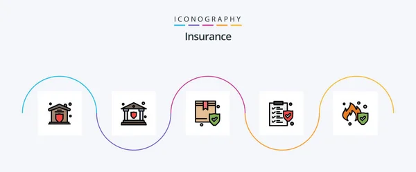 已填平的保险丝5号Icon包包括服务 — 图库矢量图片